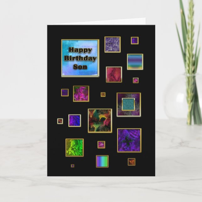 BIRTHDAY - SON - ABSTRACT CARD (Front)