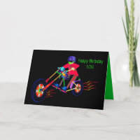 Birthday, Son, Colourful Man Riding Motorcycle Car
