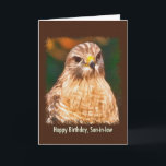 Birthday, Son-in-law,  Red-shouldered Hawk Card<br><div class="desc">Of the five sub-species of Red-shouldered Hawks,  the one found near my home in Florida is one of the smallest,  but I think one of the most beautiful.  He makes a handsome birthday greeting card.</div>