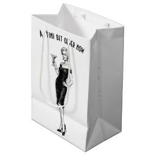Birthday Sophisticated Woman With Martini Medium Gift Bag