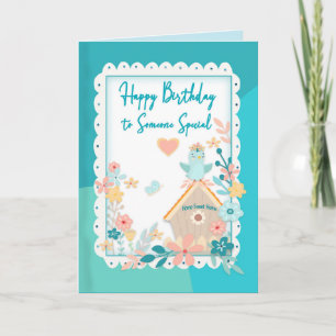 Birthday, Special,Watercolor Birds & Flowers Card