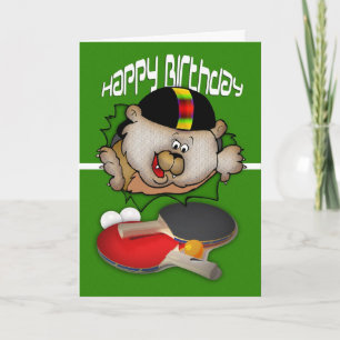 Birthday sport Ping Pong Table Tennis Card