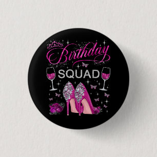 Birthday Squad Butterflies 3 Cm Round Badge