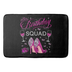 Birthday Squad Butterflies Bath Mat