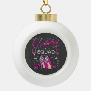 Birthday Squad Butterflies Ceramic Ball Christmas Ornament