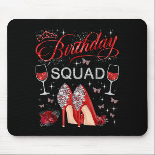Birthday Squad Butterflies High Heels Diva Squad Mouse Pad