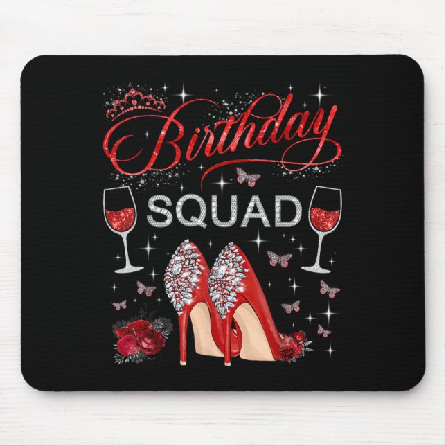 Birthday Squad Butterflies High Heels Diva Squad Mouse Pad (Front)