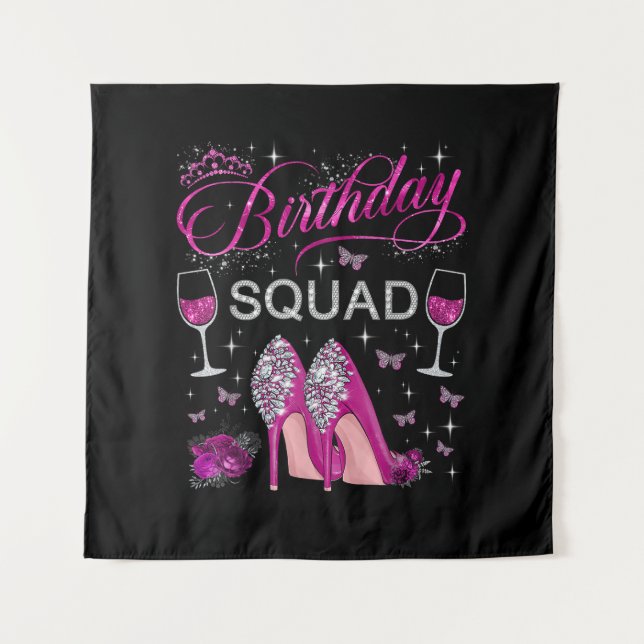 Birthday Squad Butterflies Tapestry (Front)