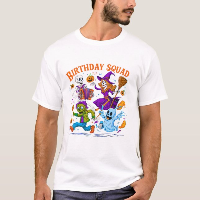 Birthday Squad Funny Halloween T-Shirt (Front)