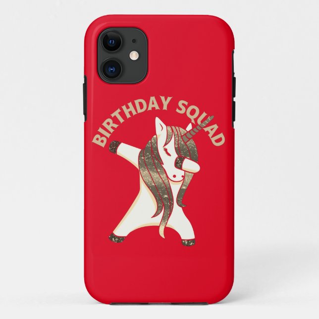 BIRTHDAY SQUAD funny unicorn birthday gift         Case-Mate iPhone Case (Back)