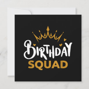 Birthday Squad Party Matching Family Group Funny B Invitation