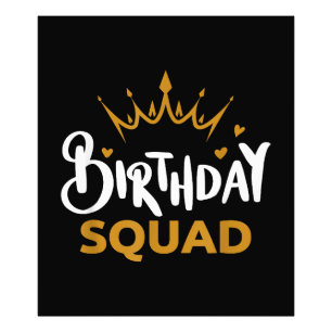 Birthday Squad Party Matching Family Group Funny B Photo Print