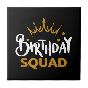 Birthday Squad Party Matching Family Group Funny B Tile