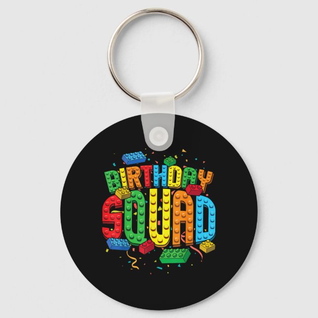 Birthday Squad Playing Bricks Brick Builder Block Key Ring (Front)