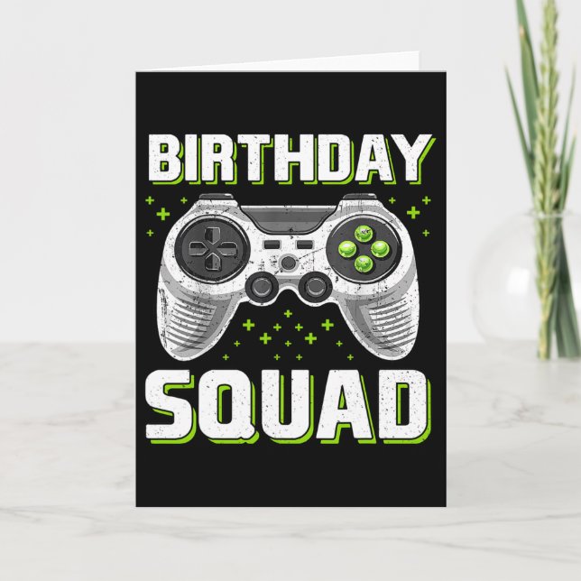 Birthday Squad Video Game Controller For Gamer Boy Card (Front)