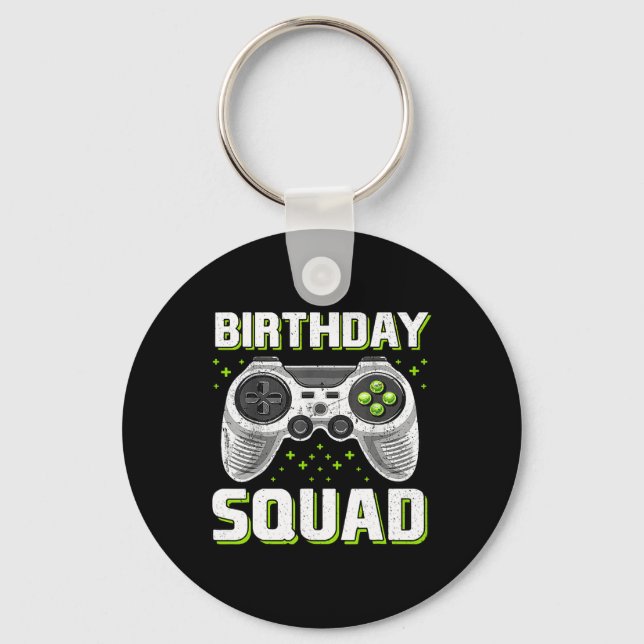 Birthday Squad Video Game Controller For Gamer Boy Key Ring (Front)