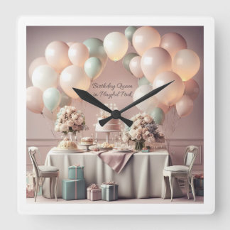 BIRTHDAY SQUARE WALL CLOCK
