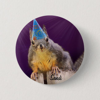 Birthday Squirrel Photo 6 Cm Round Badge