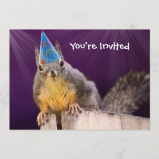Birthday Squirrel Photo Invitation