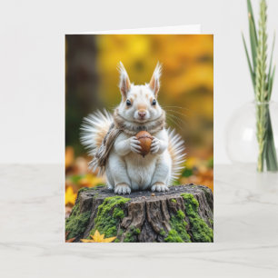 Birthday Squirrel With an Acorn Card