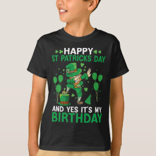 Birthday St Patrick's Day Boys Dabbing Leprechaun T-Shirt