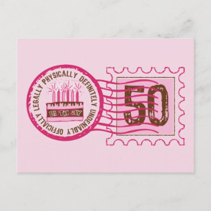 Birthday Stamp 50 Postcard