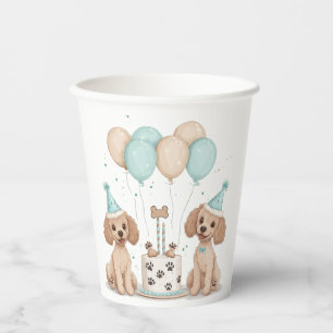 Birthday Standard Poodle Dogs Paper Cups