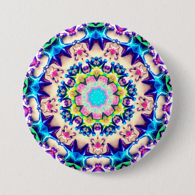 ~ Birthday Star Pattern Personalized ~ Button (Front)