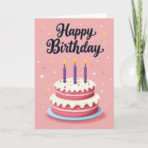 Birthday Stars And Cake Card