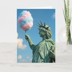 Birthday Statue of Liberty with Cotton Candy Card