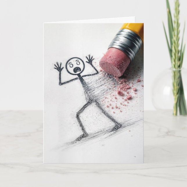 Birthday Stick Figure Man Humour Card (Front)