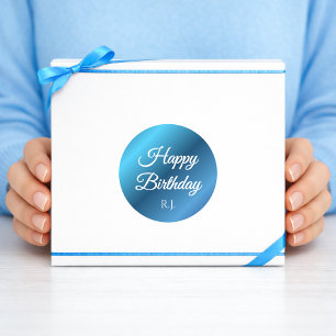 Birthday Sticker   Custom Monogram