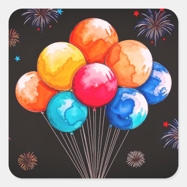 Birthday stickers or envelope seals (Front)
