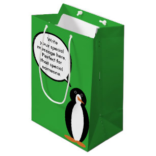Birthday Suit Talking Ms. Penguin Personalised Medium Gift Bag