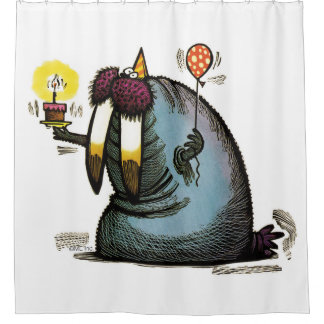 Birthday Suit Walrus  Shower Curtain