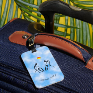 Birthday, Sunny Celebration Silhouette Dancers Luggage Tag