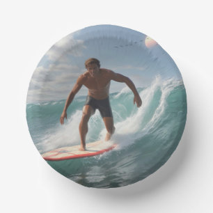 Birthday Surfer Paper Plate