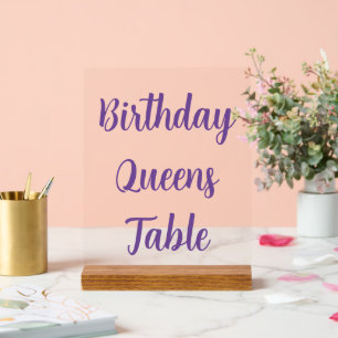 Birthday Table  Acrylic Sign