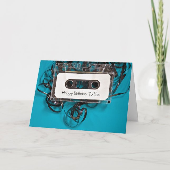 birthday-tangled cassette tape card (Front)