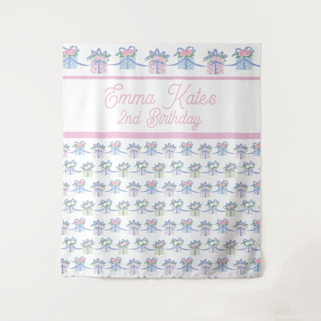 Birthday Tapestry Backdrop - Gift Theme (Front)
