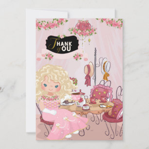 Birthday Tea Party 1 Thank You Card