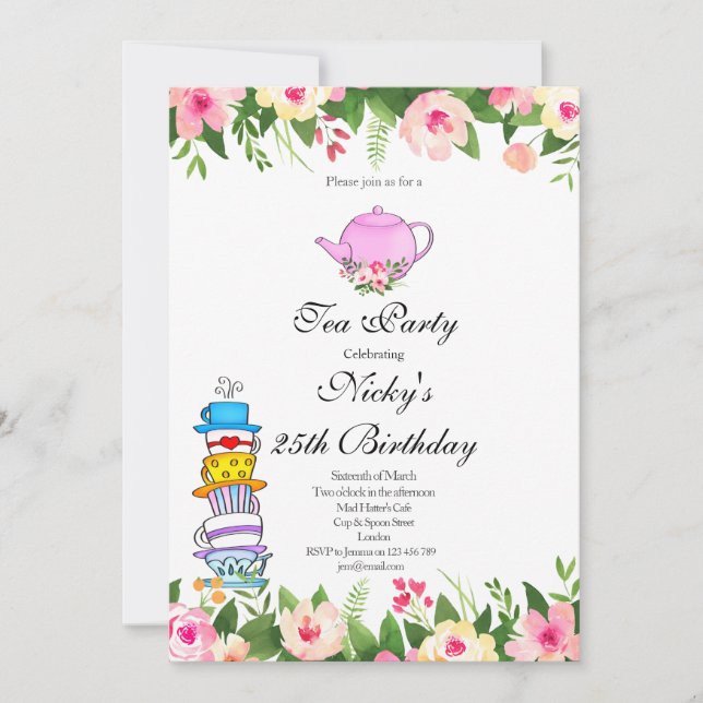 Birthday Tea Party Invitation (Front)