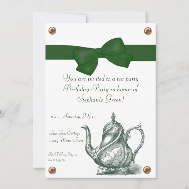 Birthday Tea Party Invitation (Front)