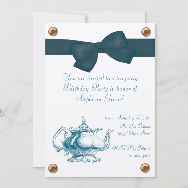 Birthday Tea Party Invitation (Front)