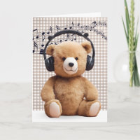 Birthday Teddy Bear With Headphones