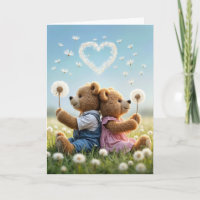 Birthday Teddy Bears With Heart Dandelion