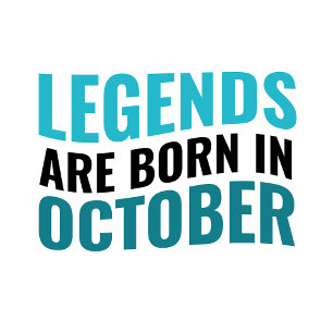 Birthday Tee, Legends Are Born In October. T-Shirt