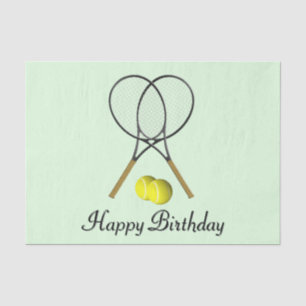 Birthday Tennis Green Sports Tissue Paper