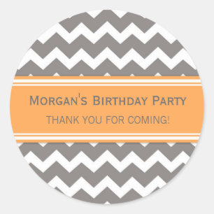 Birthday Thank You Custom Name Favour Tags Orange