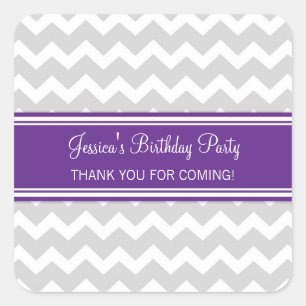 Birthday Thank You Custom Name Favour Tags Plum